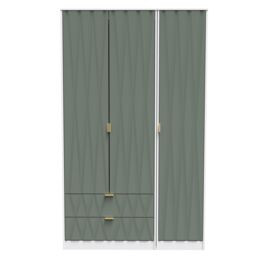 Ready Assembled 2 U Washington Triple Mirror Wardrobe with 2 Drawers (Ready Assembled) in White - thumbnail 1