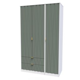 Ready Assembled 2 U Washington Triple Mirror Wardrobe with 2 Drawers (Ready Assembled) in White - thumbnail 3