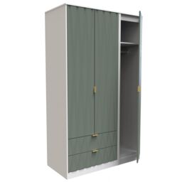 Ready Assembled 2 U Washington Triple Mirror Wardrobe with 2 Drawers (Ready Assembled) in White - thumbnail 6