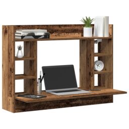 Berkfield Home Wall-Mounted Desk Old Wood 105x48x75 cm Engineered Wood in Brown - Size: 105 x 48 x 75 cm - thumbnail 3
