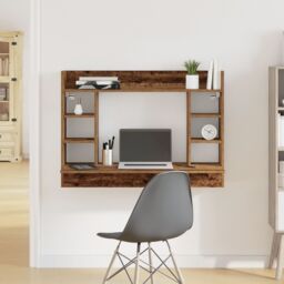 Berkfield Home Wall-Mounted Desk Old Wood 105x48x75 cm Engineered Wood in Brown - Size: 105 x 48 x 75 cm - thumbnail 1