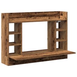 Berkfield Home Wall-Mounted Desk Old Wood 105x48x75 cm Engineered Wood in Brown - Size: 105 x 48 x 75 cm - thumbnail 2