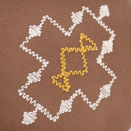 Yard Durdle 100% Cotton Embroidered Tasselled Cushion in Brown - Size: 45 cm x 45 cm - thumbnail 5