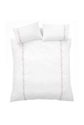 Bianca 'Camille Embroidered Floral' 200 Thread Count Cotton Duvet Cover Set in Pink - Size: King - thumbnail 5