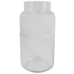 Leaf Glass Vase Clear Glass Diamond Vase 29cm Botanik in White - thumbnail 1
