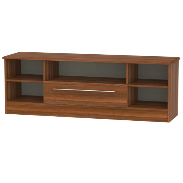 Ready Assembled 2 U Carlton Wide 1 Drawer TV & Media Unit (Ready Assembled) in Walnut