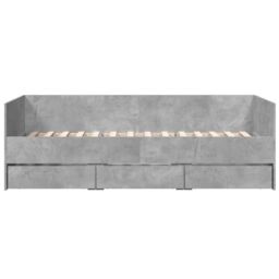 Berkfield Home Daybed with Drawers without Mattress Concrete Grey 100x200 cm - thumbnail 4