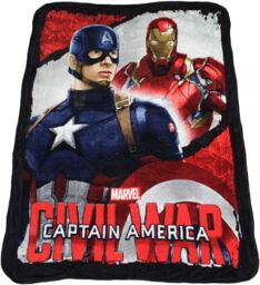 Captain America Men's Civil War Junior Fleece Blanket - Size: 120 cm x 150 cm