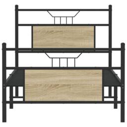 Berkfield Home Bed Frame without Mattress Sonoma Oak 90x190 cm Single Engineered Wood in Brown - thumbnail 6