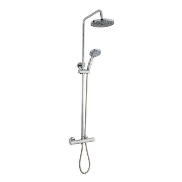 Clifton Chrome Shower with Overhead Drencher & Hung Sliding Handset in Silver