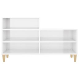 Berkfield Home Shoe Cabinet High Gloss White 102x36x60 cm Engineered Wood - Size: 102 x 36 x 60 cm - thumbnail 5