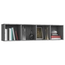 Berkfield Home Book Cabinet/TV Cabinet Grey Sonoma 143x30x36cm Engineered Wood - Size: 143 x 30 x 36 cm - thumbnail 5