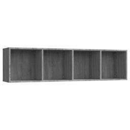 Berkfield Home Book Cabinet/TV Cabinet Grey Sonoma 143x30x36cm Engineered Wood - Size: 143 x 30 x 36 cm - thumbnail 2
