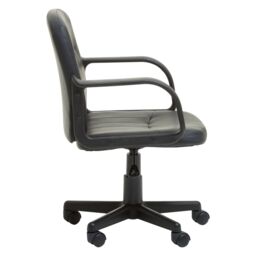 Orsina Comfortable Black Pu Home Office Chair, Ergonomic Work From Home Chair, Movable Ergonomic Chair For Office - thumbnail 3