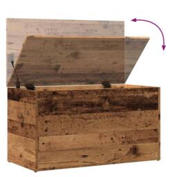 Berkfield Home Storage Chest Old Wood 84x42x46 cm Engineered Wood in Brown - Size: 84 x 42 x 46 cm - thumbnail 8