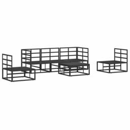 Berkfield Home Garden Sofa Set 6 pcs Black 70 x 70 x 32 cm Aluminium - thumbnail 8