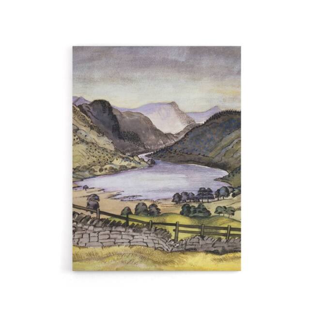 "Artery8 Thirlmere Watercolour Landscape Paul Nash Canvas Wall Art Print - Size: W12"" x H16""" - image 1