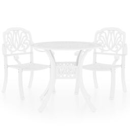 3 Piece Bistro Set Cast Aluminium White - thumbnail 3