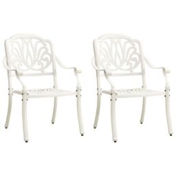 3 Piece Bistro Set Cast Aluminium White - thumbnail 4