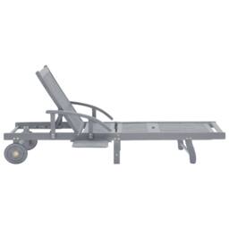 Berkfield Home Garden Sun Lounger Grey Solid Acacia Wood