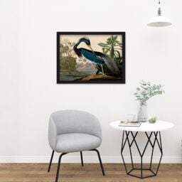 "Artery8 Wall Art Print Audubon Birds Louisiana Heron Painting Large Framed Wall Décor Art in Light Oak - Size: W18"" x H24""" - thumbnail 2