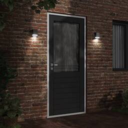 Berkfield Home Outdoor Wall Lights 2pcs Black Stainless Steel - thumbnail 3
