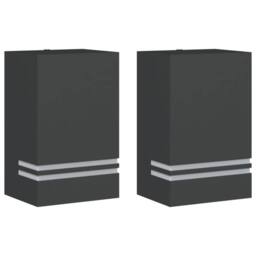 Berkfield Home Outdoor Wall Lights 2pcs Black Stainless Steel - thumbnail 2