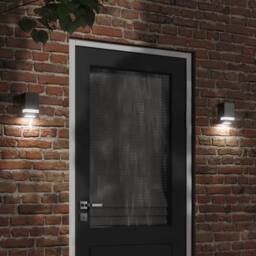 Berkfield Home Outdoor Wall Lights 2pcs Black Stainless Steel