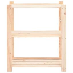 Berkfield Home 3-Tier Storage Racks 2 pcs 80x38x90 cm Solid Pinewood 150 kg in Beige - Size: 80 x 38 x 90 cm - thumbnail 4