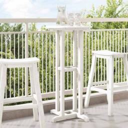 Berkfield Home White Bar Table White 55x55x107 cm HDPE - Size: 55 x 55 x 107 cm - thumbnail 2