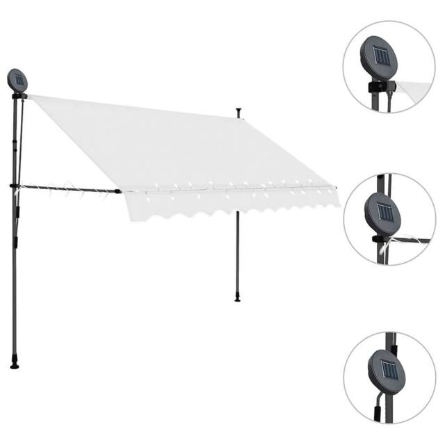 Berkfield Home Manual Retractable Awning with LED 300 cm Cream - image 1
