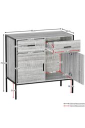Home Discount Vida Designs Brooklyn 2 Door 2 Drawer Sideboard Cabinet Unit Storage 795 x 830 x 400 mm in Grey - thumbnail 2