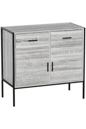 Home Discount Vida Designs Brooklyn 2 Door 2 Drawer Sideboard Cabinet Unit Storage 795 x 830 x 400 mm in Grey - thumbnail 6