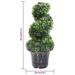Berkfield Home Lush Artificial Boxwood Spiral Plant with Pot Green 59 cm - thumbnail 5