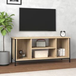Berkfield Home TV Cabinet Sonoma Oak 102x35x45 cm Engineered Wood in Brown - Size: 102 x 35 x 45 cm - thumbnail 1
