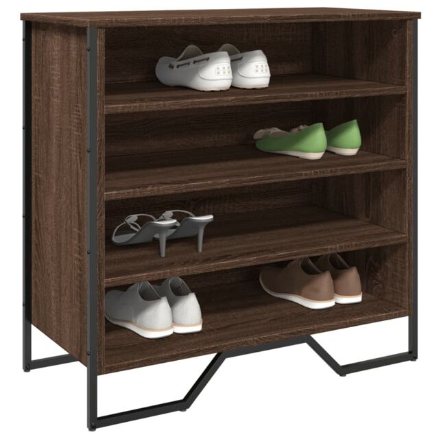 Berkfield Home Shoe Cabinet Brown Oak 80x38x78 cm Engineered Wood - Size: 80 x 38 x 78 cm - image 1