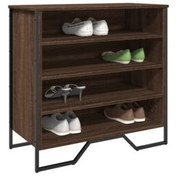 Berkfield Home Shoe Cabinet Brown Oak 80x38x78 cm Engineered Wood - Size: 80 x 38 x 78 cm - thumbnail 1