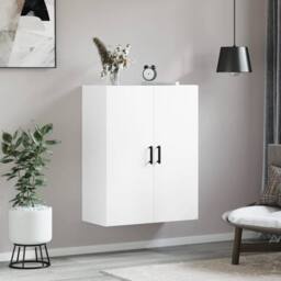 Berkfield Home Wall Mounted Cabinet White 69.5x34x90 cm - thumbnail 1