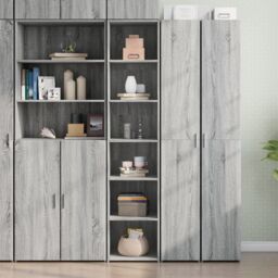 Berkfield Home Highboard Grey Sonoma 40x41x185 cm Engineered Wood - Size: 40 x 41 x 185 cm - thumbnail 1