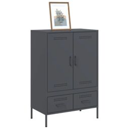 Berkfield Home Highboard Anthracite 68x39x101.5 cm Steel in Black - thumbnail 4