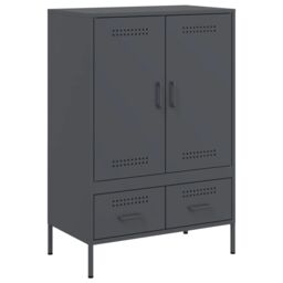 Berkfield Home Highboard Anthracite 68x39x101.5 cm Steel in Black - thumbnail 2