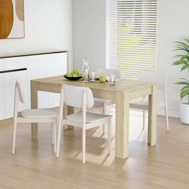 Berkfield Home Dining Table Sonoma Oak 140x74.5x76 cm Engineered Wood in Brown - image 1