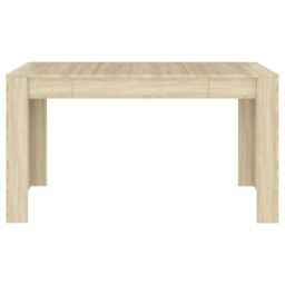 Berkfield Home Dining Table Sonoma Oak 140x74.5x76 cm Engineered Wood in Brown - thumbnail 3
