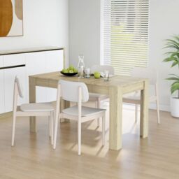 Berkfield Home Dining Table Sonoma Oak 140x74.5x76 cm Engineered Wood in Brown - thumbnail 1