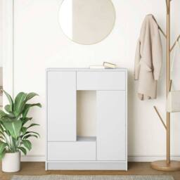 Berkfield Home Sideboard with Drawers & Doors White 73x31x90 cm - Size: 73 x 31 x 90 cm - thumbnail 1