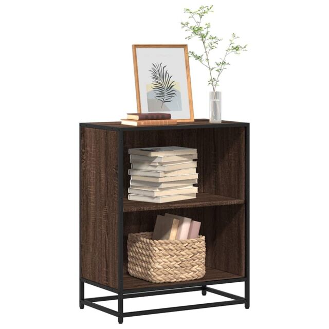 Berkfield Home Book Cabinet Brown Oak 60x35x76 cm Engineered Wood - Size: 60 x 35 x 76 cm - image 1