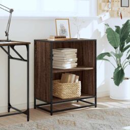 Berkfield Home Book Cabinet Brown Oak 60x35x76 cm Engineered Wood - Size: 60 x 35 x 76 cm - thumbnail 3