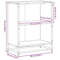 Berkfield Home Book Cabinet Brown Oak 60x35x76 cm Engineered Wood - Size: 60 x 35 x 76 cm - thumbnail 9