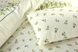 HomeSpace Direct Rosebud Brushed Cotton Flannelette Sheet Set in Cream - Size: Single - thumbnail 2