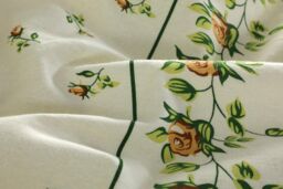 HomeSpace Direct Rosebud Brushed Cotton Flannelette Sheet Set in Cream - Size: Single - thumbnail 6